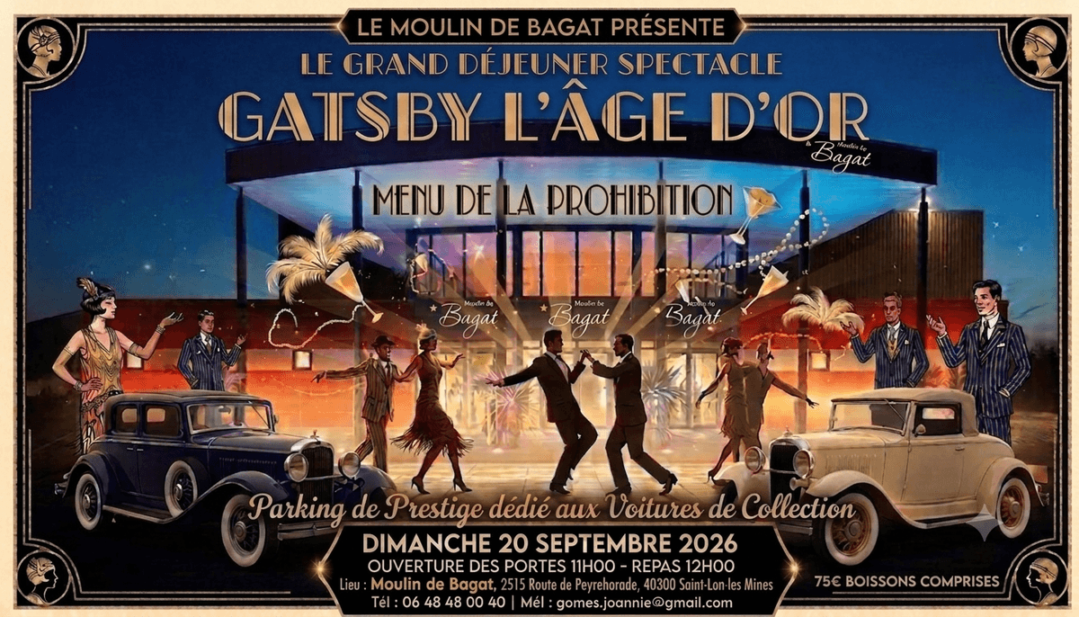 Illustration de l'événement : Gatsby l'âge d'or - grand déjeuner cabaret
