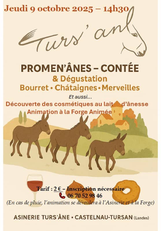 Illustration de l'événement : Promen'ânes Contée et dégustation de bourret, châtaignes et merveilles