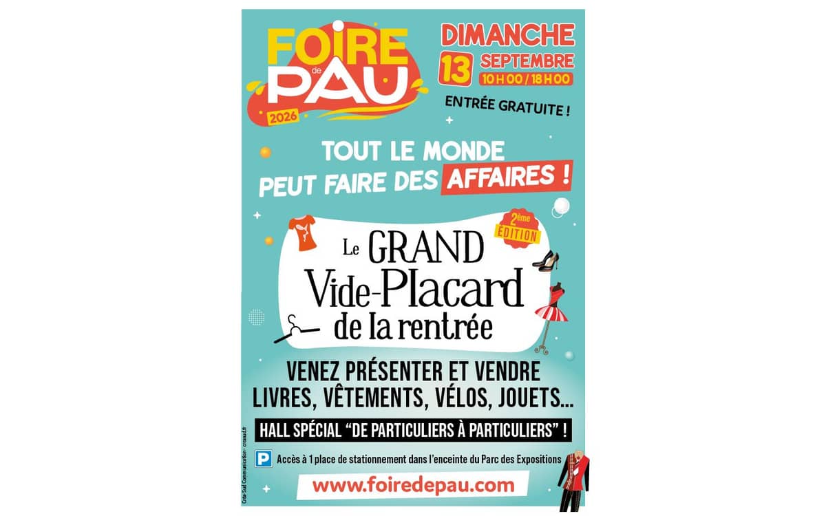 Illustration de l'événement : Foire de Pau: "LE GRAND VIDE-PLACARD DE LA RENTRÉE"