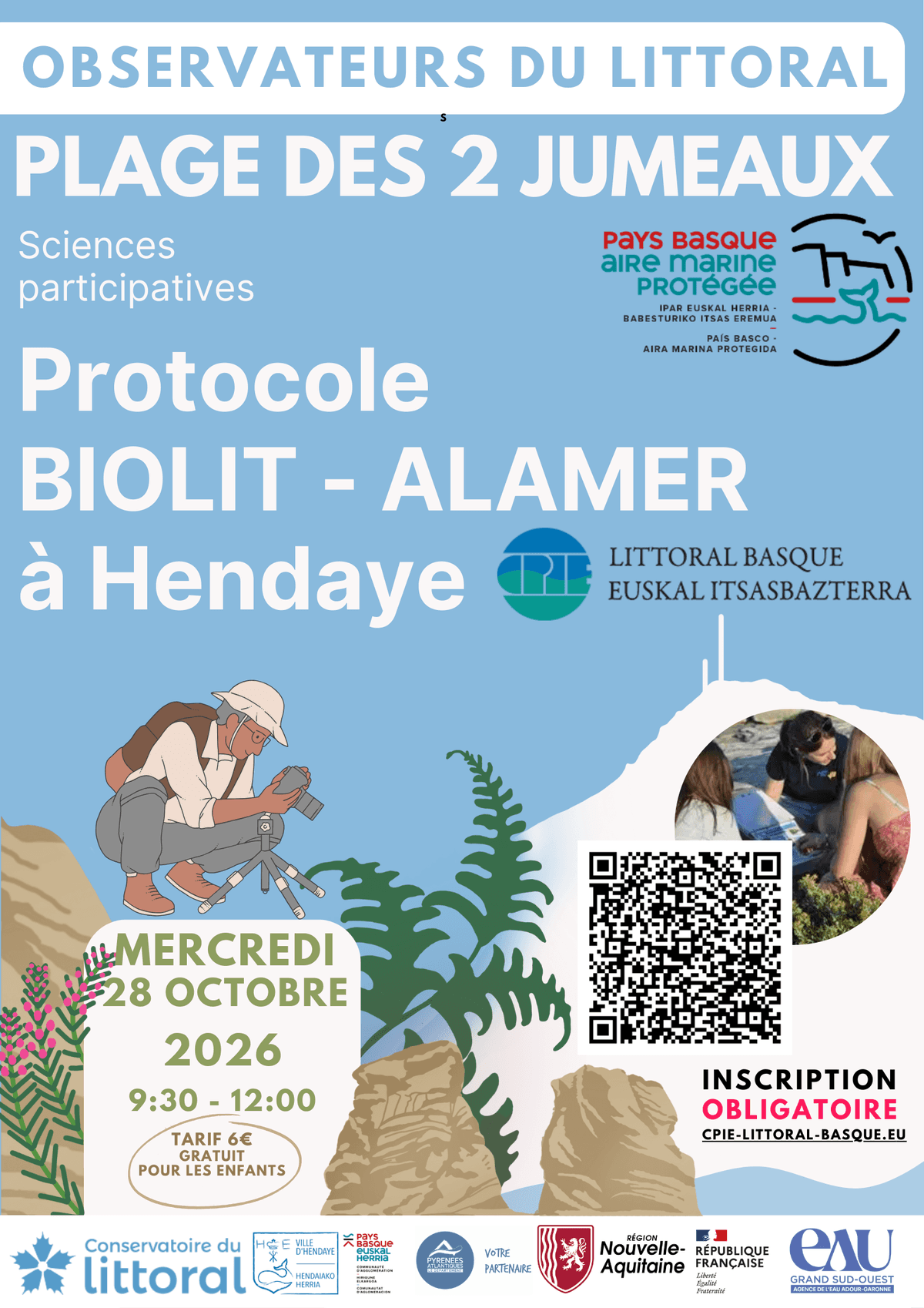 Illustration de l'événement : Observateurs du Littoral : découvrez la richesse de la biodiversité de l’estran rocheux.