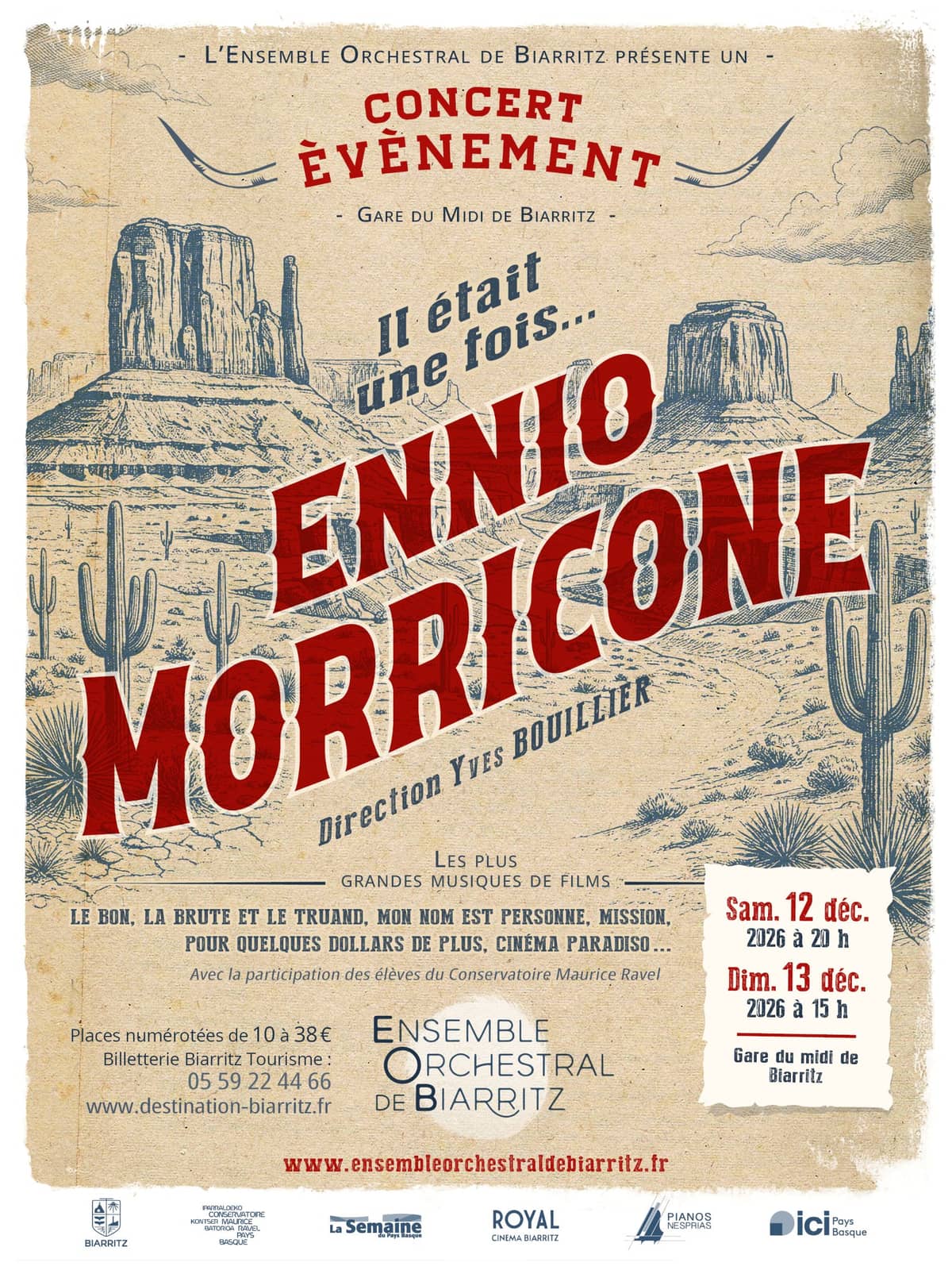 Illustration de l'événement : Ensemble Orchestral de Biarritz - Concert "Il était une fois... Ennio Morricone"