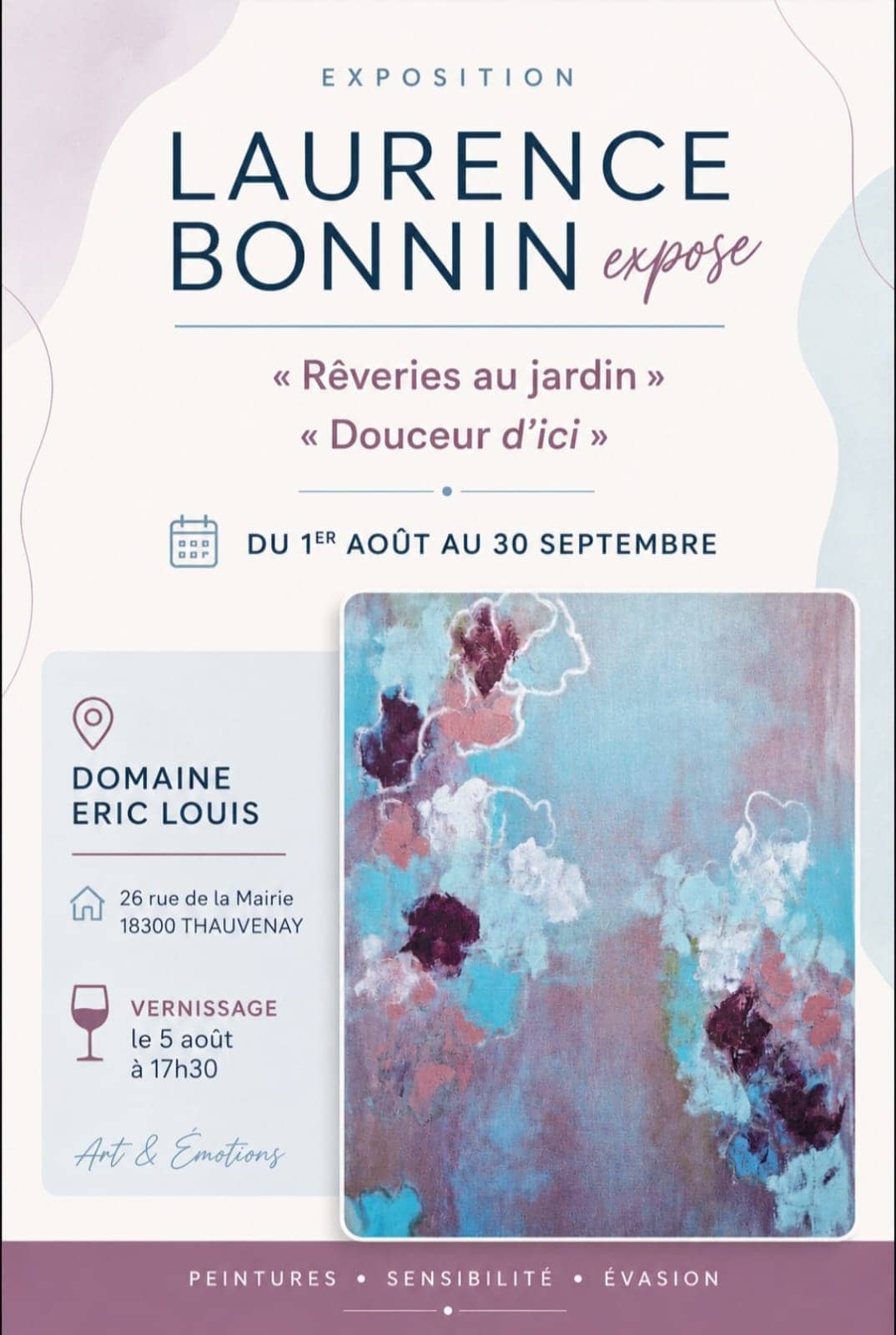 Illustration de l'événement : [Expo]: "Rêverie au jardin" et "Douceur d'ici"
