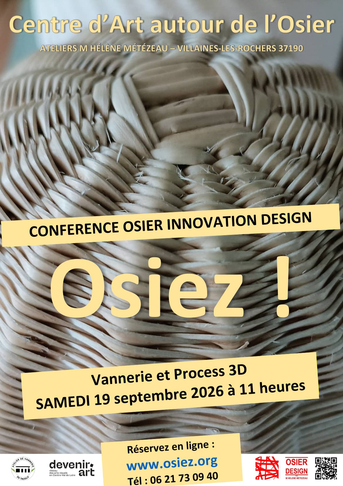 Illustration de l'événement : Conférence Osier Innovation Design : Le parallèle entre l'imprimante 3D et les process en vannerie.