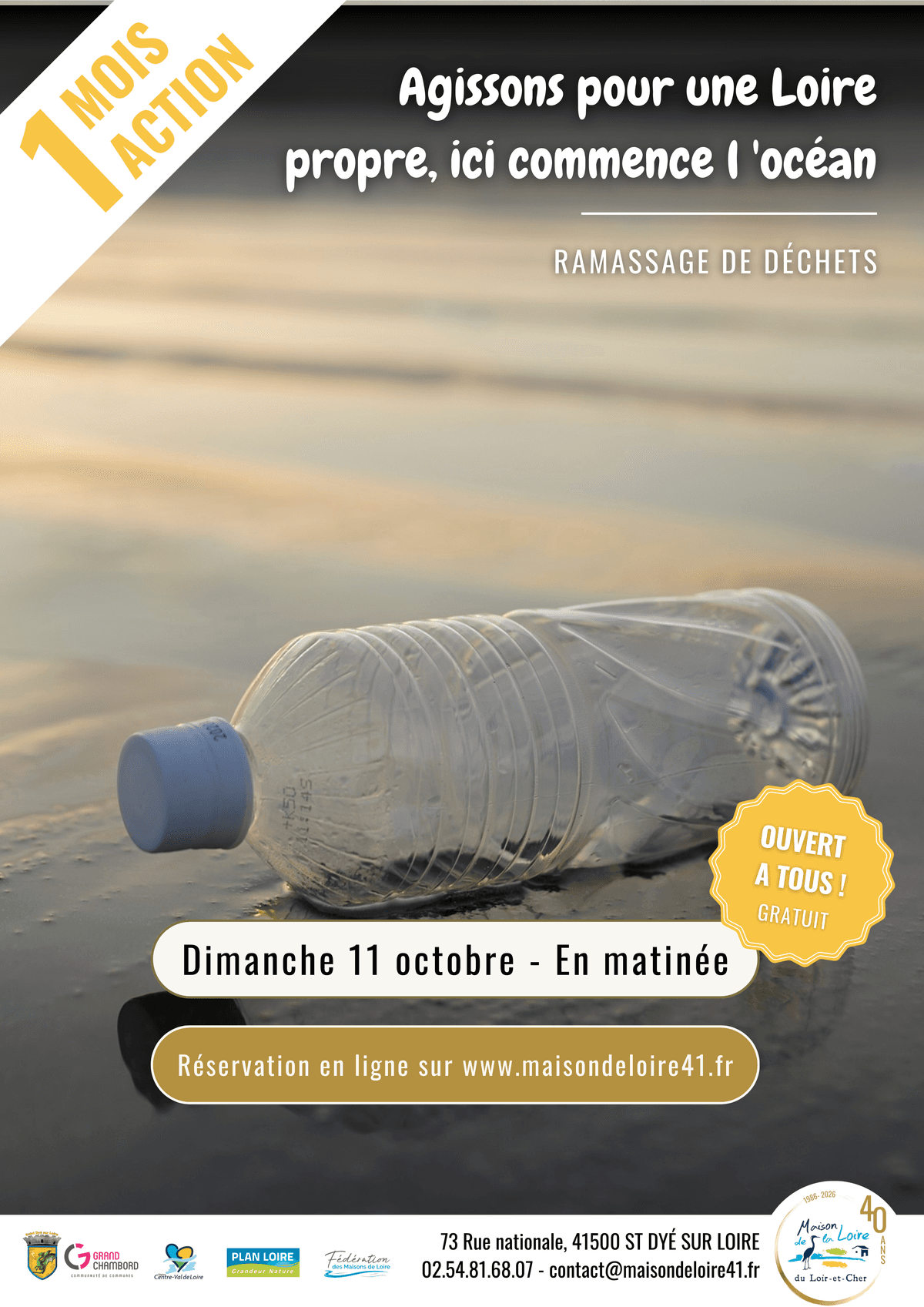 Illustration de l'événement : Octobre Un Mois Une Action Agissons pour une Loire propre avec la Maison de la Loire