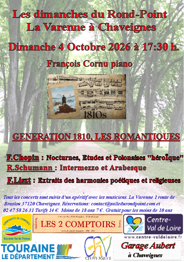 Illustration de l'événement : Concert de François Cornu : "Génération 1810, Les Romantiques"