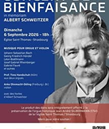 Illustration de l'événement : Concert de bienfaisance en mémoire d'Albert Schweitzer à Strasbourg