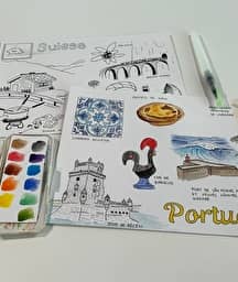 Illustration de l'événement : Atelier : Carnet de voyage à l’aquarelle
