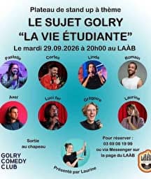 Illustration de l'événement : Stand-up : Le Sujet Golry "La vie étudiante"