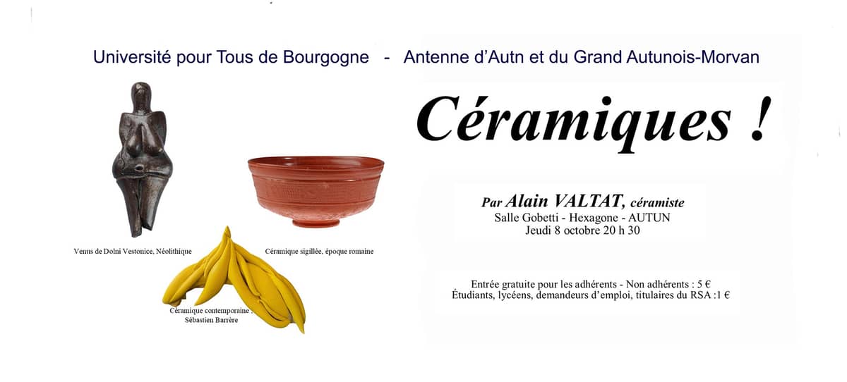 Illustration de l'événement : Conférence : Céramiques ! par Alain valtat, céramiste.