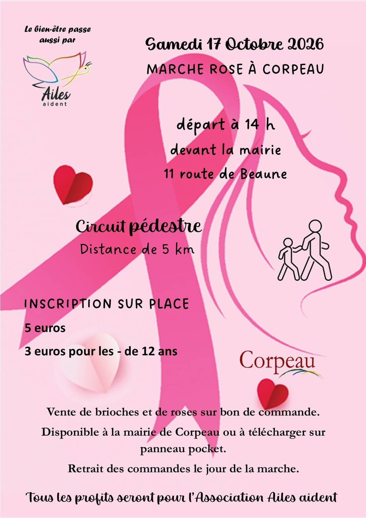 Illustration de l'événement : Marche rose et vente de brioches et roses