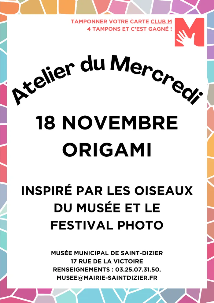 Illustration de l'événement : Atelier du Mercredi : origami