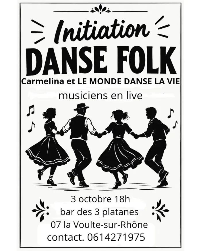 Illustration de l'événement : Initiation bal folk à La Voulte Samedi 3 octobre