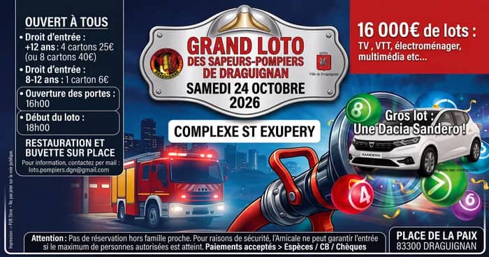 Illustration de l'événement : Grand loto des sapeurs pompiers de Draguignan