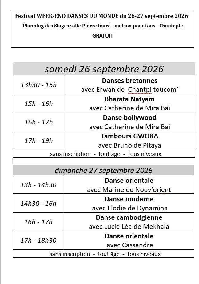 Illustration de l'événement : Stages découvertes danses du monde - GRATUIT