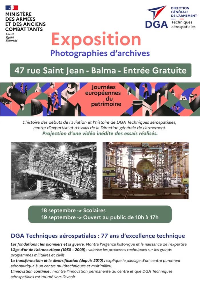 Illustration de l'événement : [Scolaires] Exposition de photos d'archives retraçant l'histoire des essais réalisés sur des matériels militaires depuis le début de l'aviation