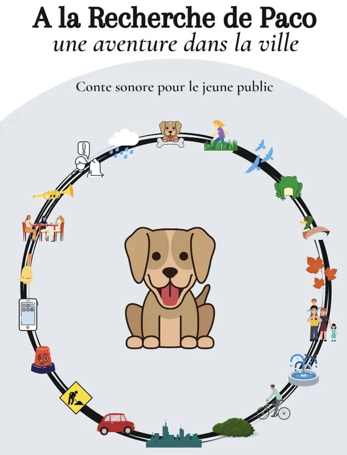 Illustration de l'événement : "À la recherche de Paco, une aventure dans la ville" conte sonore pour les 2-8 ans