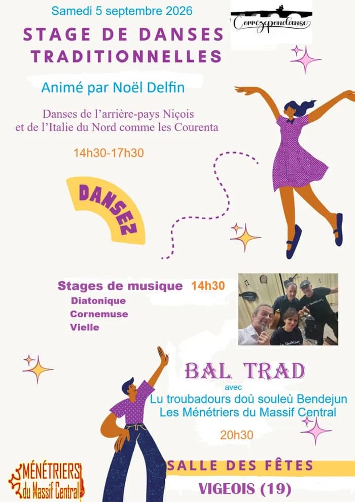 Illustration de l'événement : Stages de danses et musique traditionnelles et bal folk