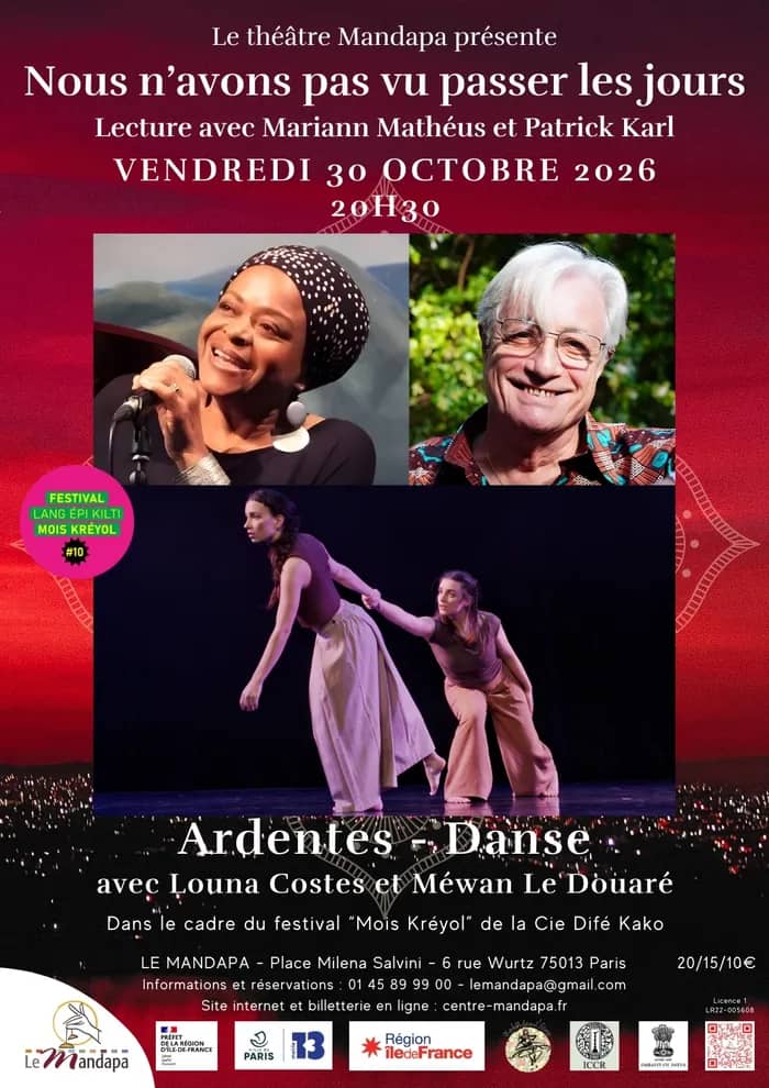 Illustration de l'événement : "Nous n’avons pas vu passer les jours" et "Ardentes" - Lecture et danse contemporaine