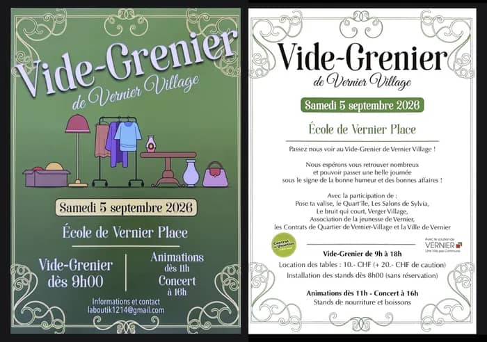 Illustration de l'événement : Vide-greniers de Vernier Village