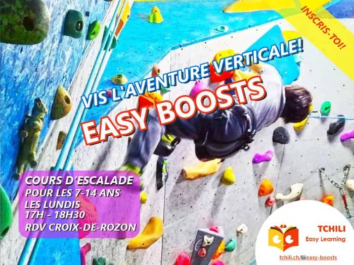 Illustration de l'événement : Cours hebdomadaires d’escalade Easy Boosts pour enfants et ados - 2ème trimestre 2026-2027