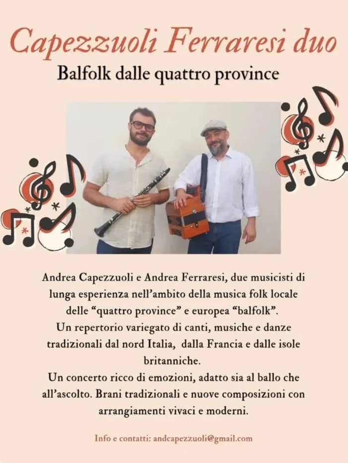 Illustration de l'événement : Capezzuoli Ferraresi Duo alla Festa di Volpedo