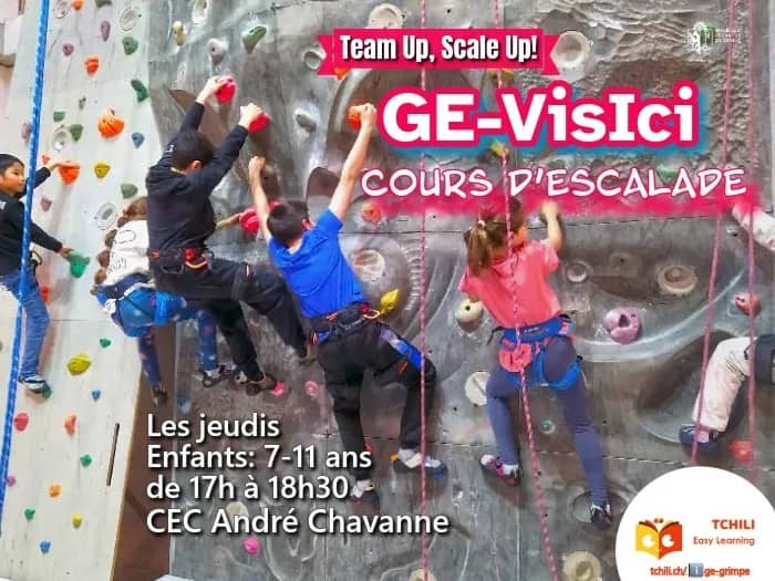 Illustration de l'événement : Cours hebdomadaire d’escalade GE-visIci pour enfants- 1er semestre 2026-2027