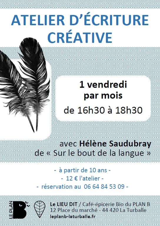 Illustration de l'événement : Atelier : écriture créative avec Hélène Saudubray