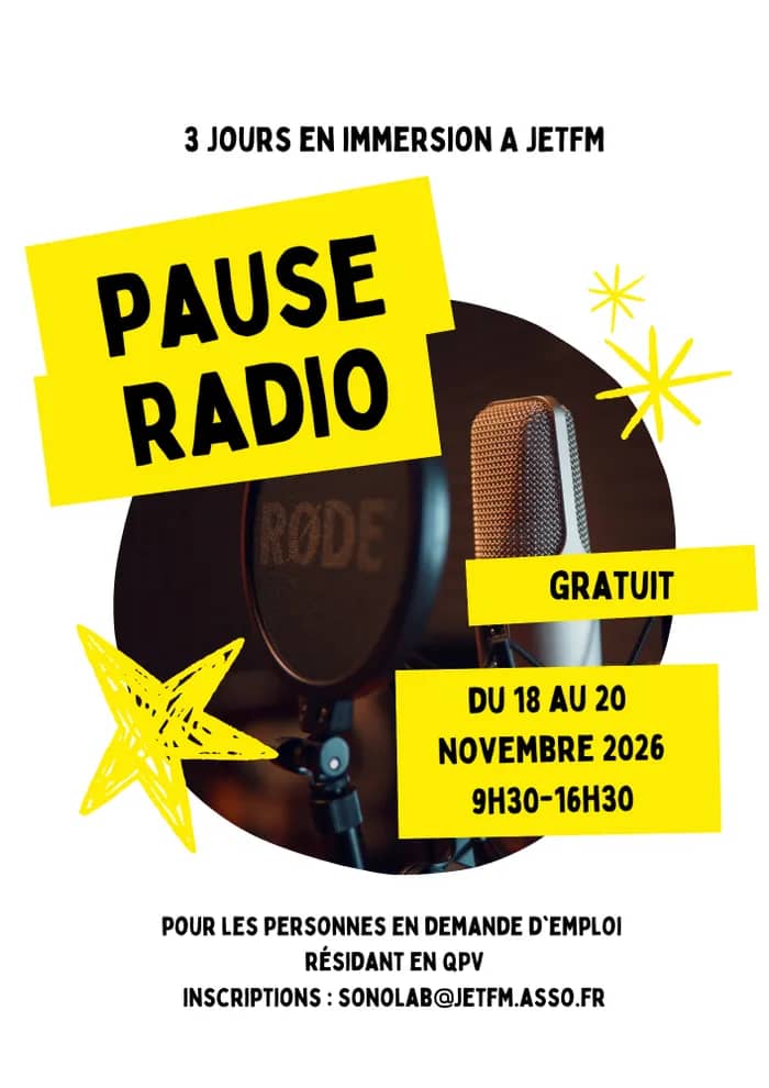 Illustration de l'événement : Stage radio à Jet FM – Saint-Herblain