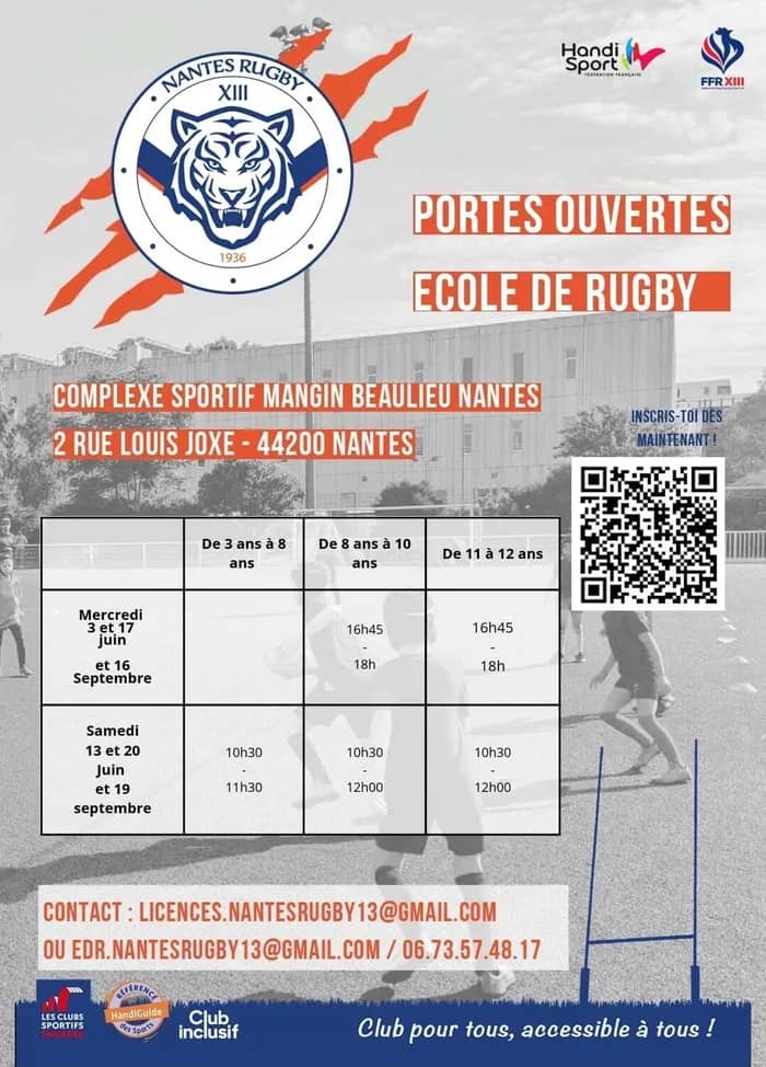 Illustration de l'événement : Rugby à 13 : portes ouvertes de 3 à 12 ans