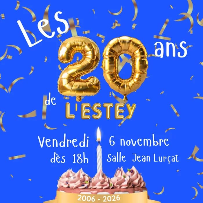 Illustration de l'événement : 🎉 Soirée festive des 20 ans de l'Estey 📅