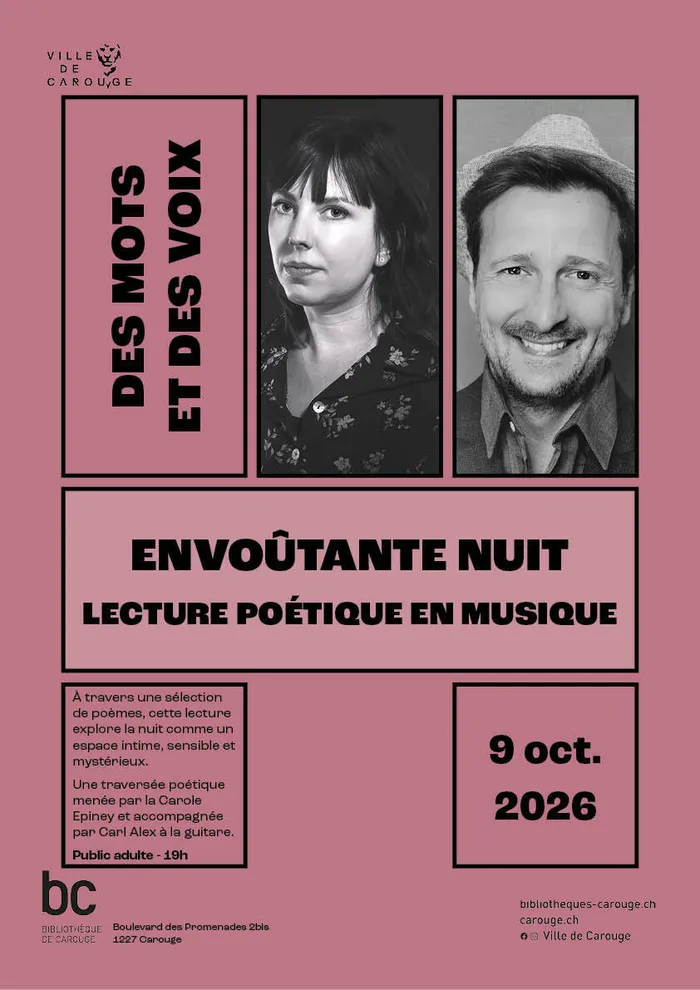 Illustration de l'événement : Envoûtante nuit : Lecture poétique en musique