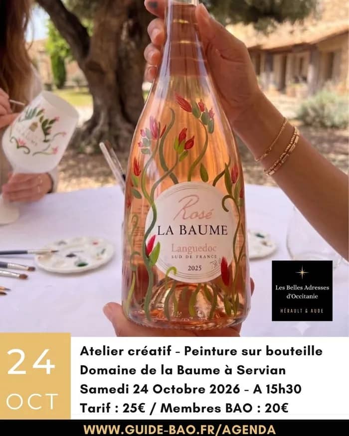 Illustration de l'événement : Atelier peinture sur bouteille / Domaine de la Baume à Servian