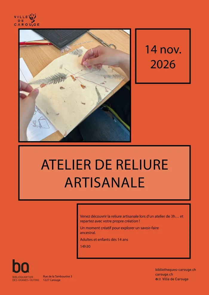 Illustration de l'événement : Atelier de reliure artisanale