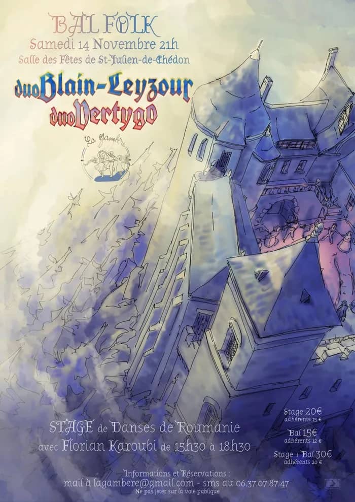 Illustration de l'événement : Bal folk Duo BlainLezour et duo Vertygo stage Roumanie F Karoubi