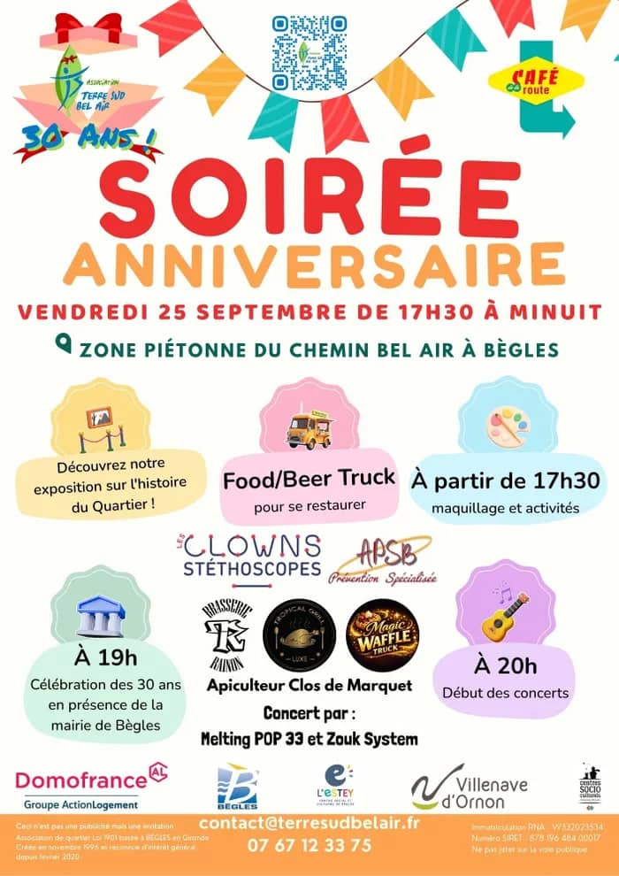 Illustration de l'événement : Soirée Anniversaire des 30 ans de l'Association Terre Sud - Bel Air