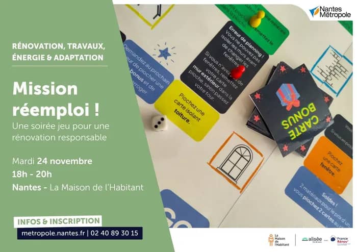 Illustration de l'événement : Mission Réemploi ! Une soirée jeu pour une rénovation responsable