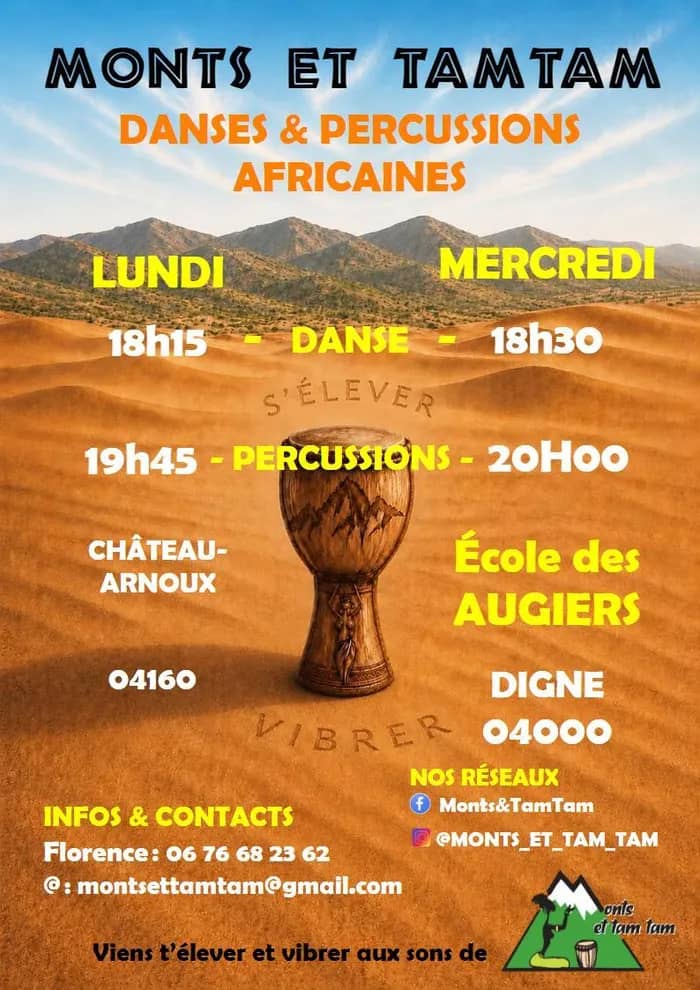 Illustration de l'événement : cours de danses et de percussions africaines