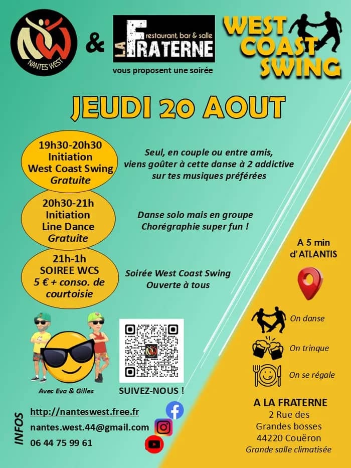 Illustration de l'événement : Initiations West Coast Swing & Line Dance + Soirée WCS