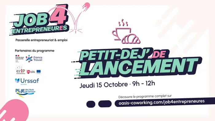Illustration de l'événement : Petit dej' de lancement - JOB4ENTREPRENEURES