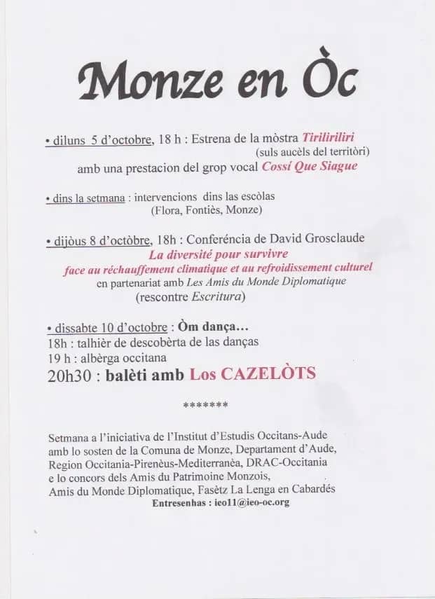 Illustration de l'événement : Monze en Òc