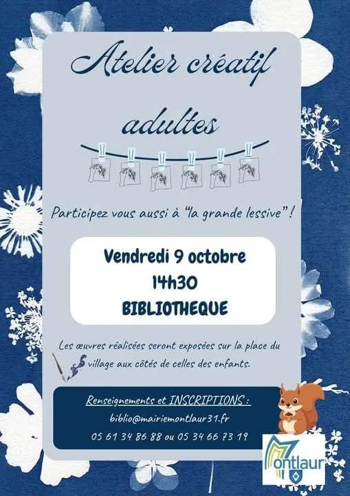 Illustration de l'événement : Atelier créatif cyanotype à la bibliothèque de Montlaur