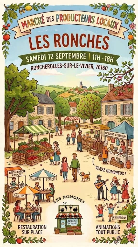 Illustration de l'événement : Marché des producteurs locaux à Roncherolles-sur-le-Vivier