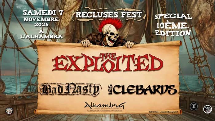 Illustration de l'événement : THE EXPLOITED + Les Clébards + Bad Nasty