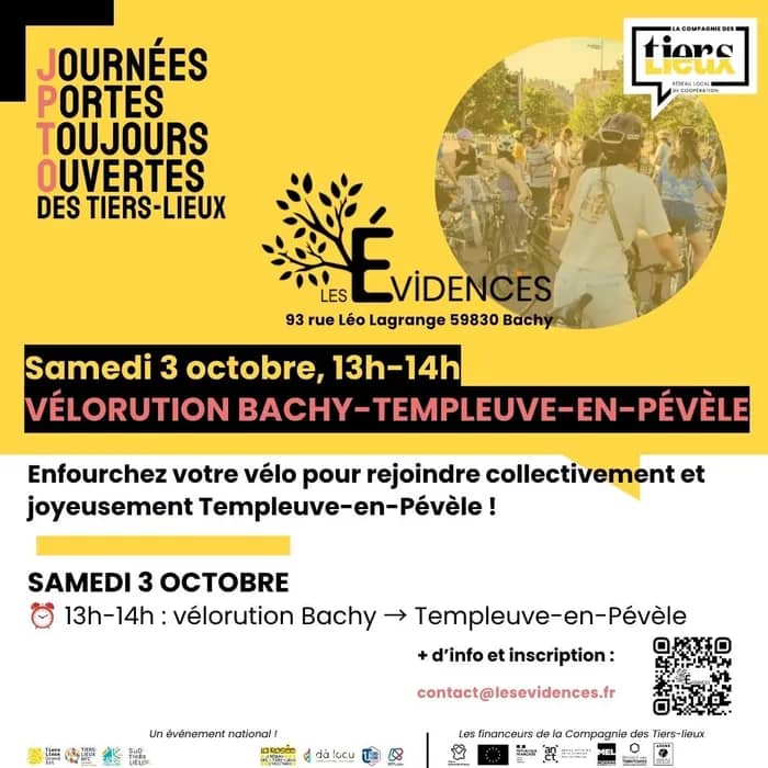 Illustration de l'événement : Journées portes toujours ouvertes - Vélorution Bachy → Templeuve-en-Pévèle