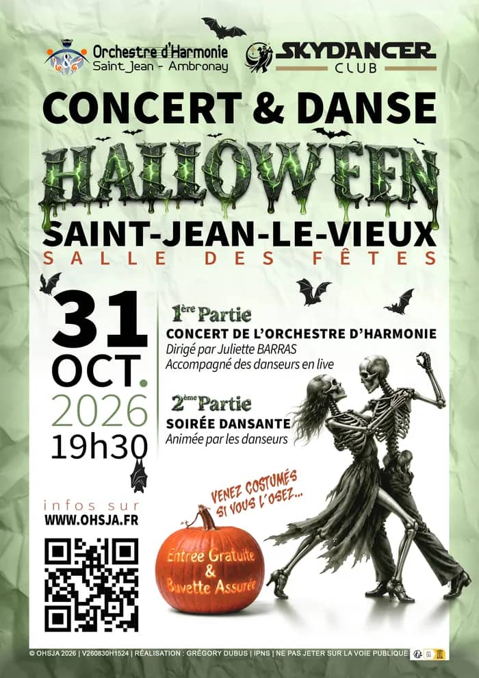 Illustration de l'événement : Concert et soirée dansante d'Halloween avec l'OHSJA et les SkyDancers