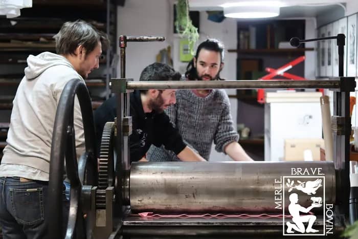 Illustration de l'événement : Atelier du Merle, du Brave et du Bovin - Atelier de gravure en taille-douce et d'impression - gravures d'art et d'artisanat, papeterie, timbres