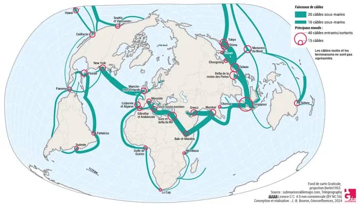 Illustration de l'événement : Les câbles sous-marins qui connectent l’internet mondial : un enjeu géopolitique