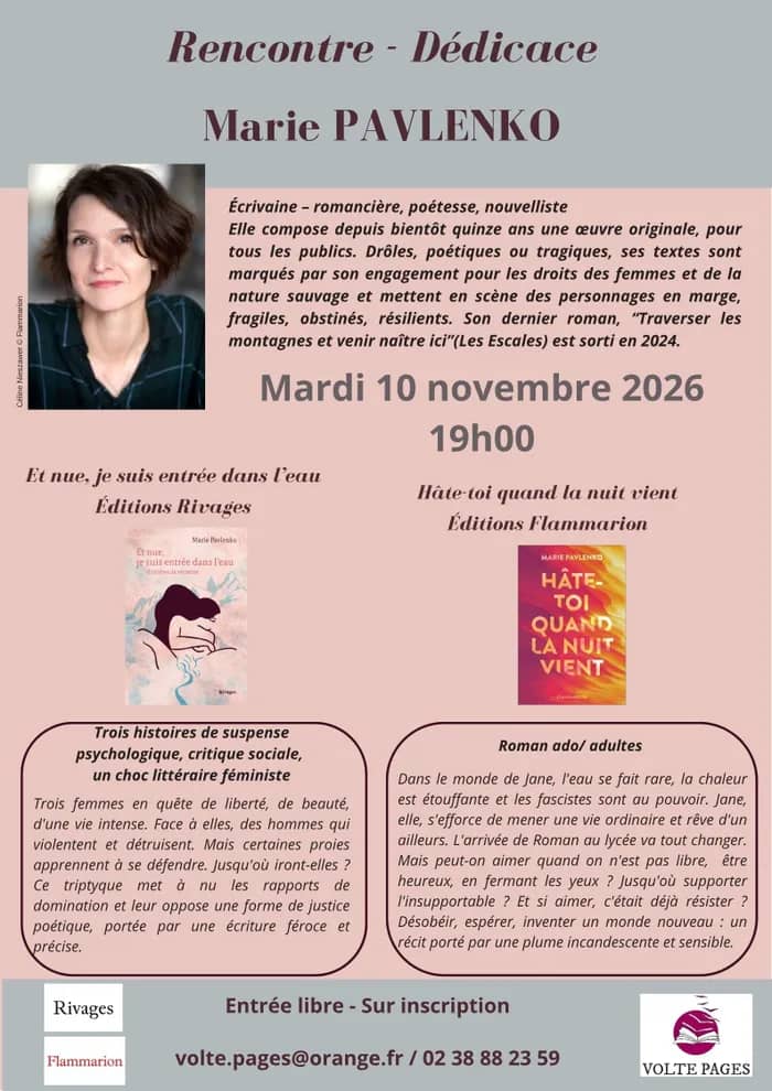 Illustration de l'événement : Marie PAVLENKO, écrivaine française