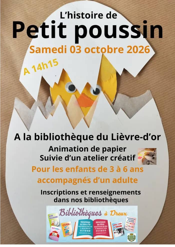 Illustration de l'événement : Animation avec lecture « Petit poussin » suivie d'un atelier créatif