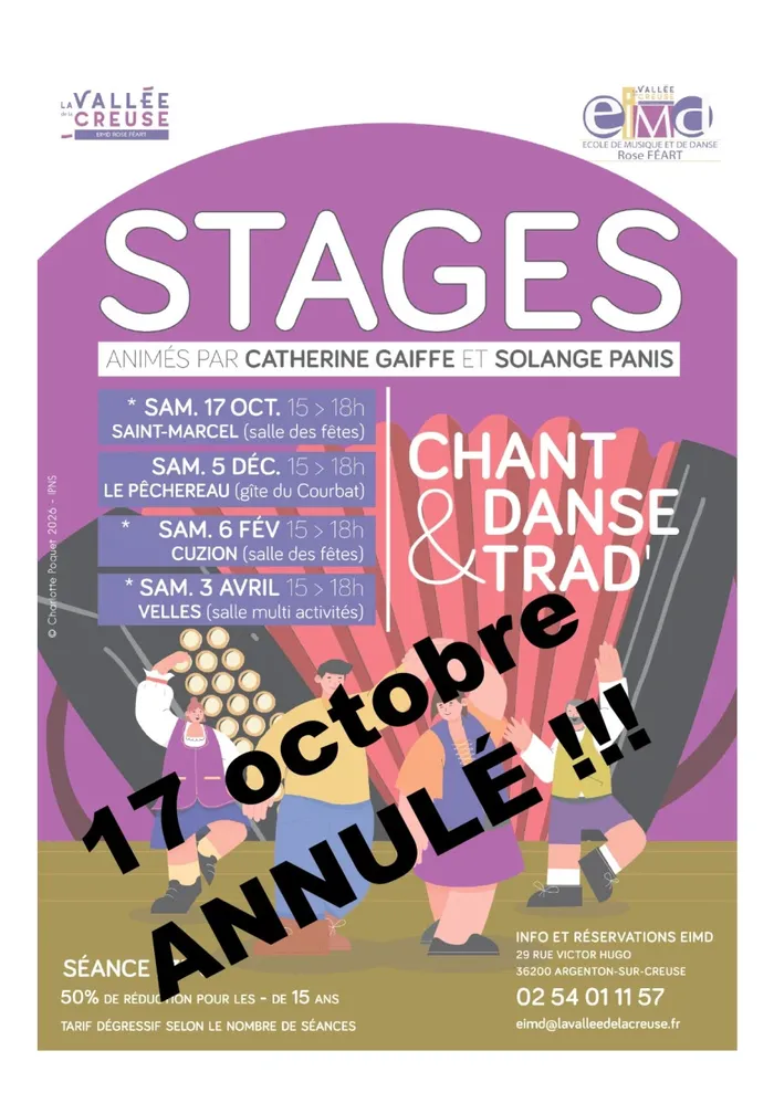 Illustration de l'événement : Annulation Stage itinérant Chant et Danse Trad' + Bal Trad